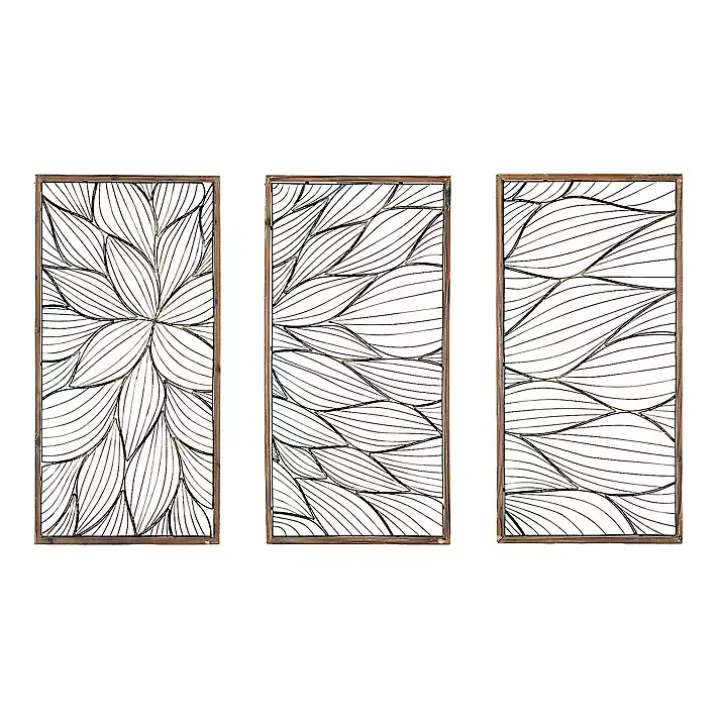 Abstract Floral Panel Plaques, Set of 3
