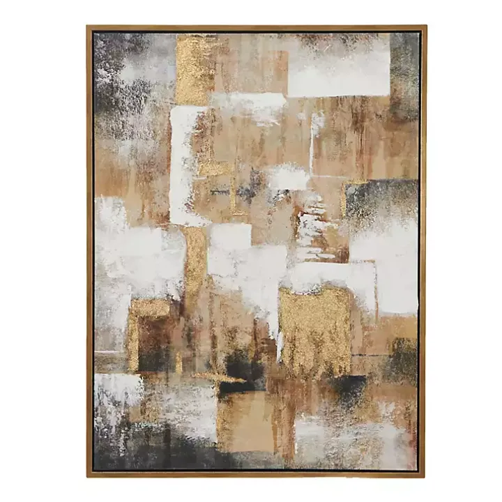Abstract Gold Framed Canvas Art Print