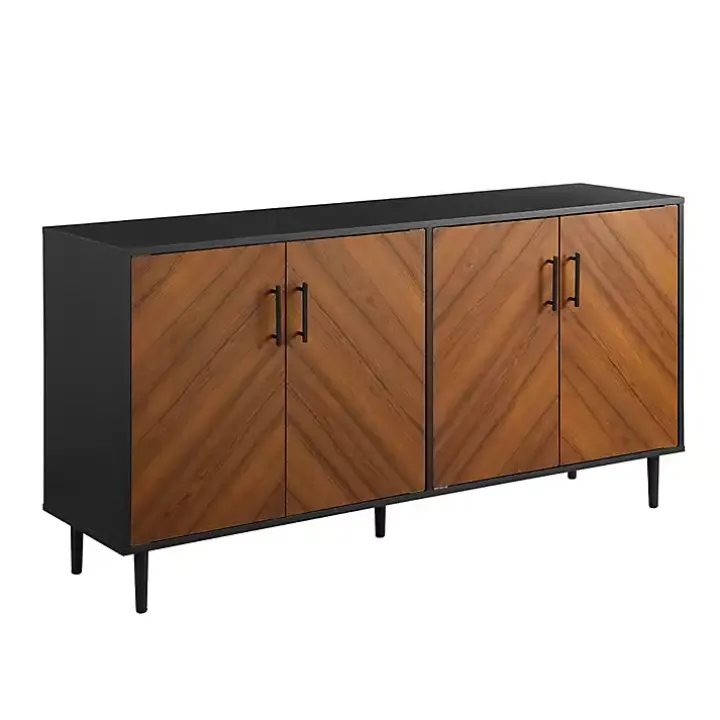 Acorn and Black Chevron Door TV Stand