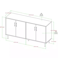 Acorn and Black Chevron Door TV Stand