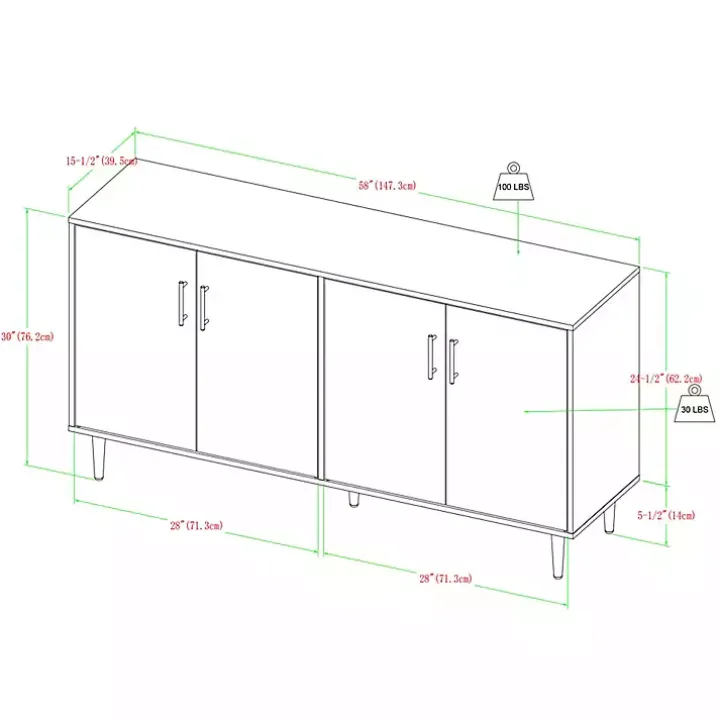 Acorn and Black Chevron Door TV Stand