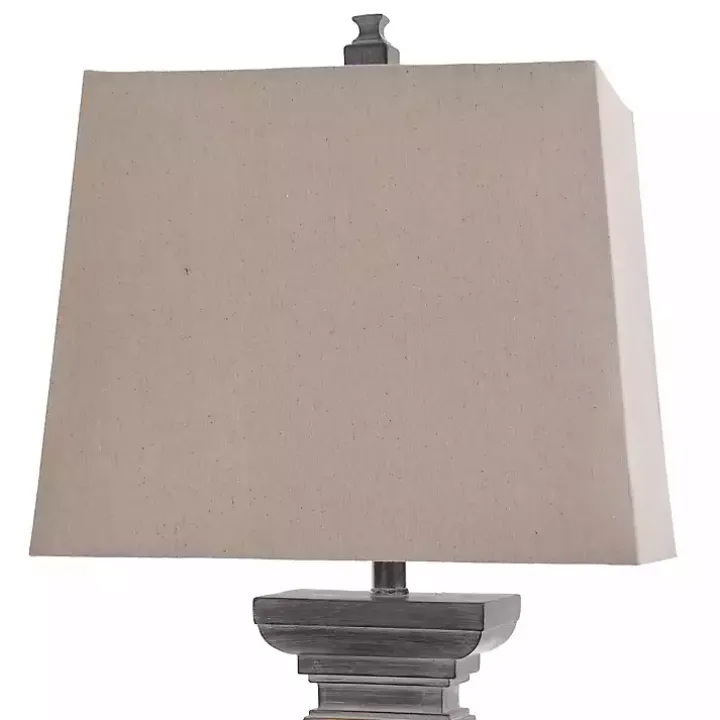 Aged Black Candlestick Base Table Lamp, 33 in.