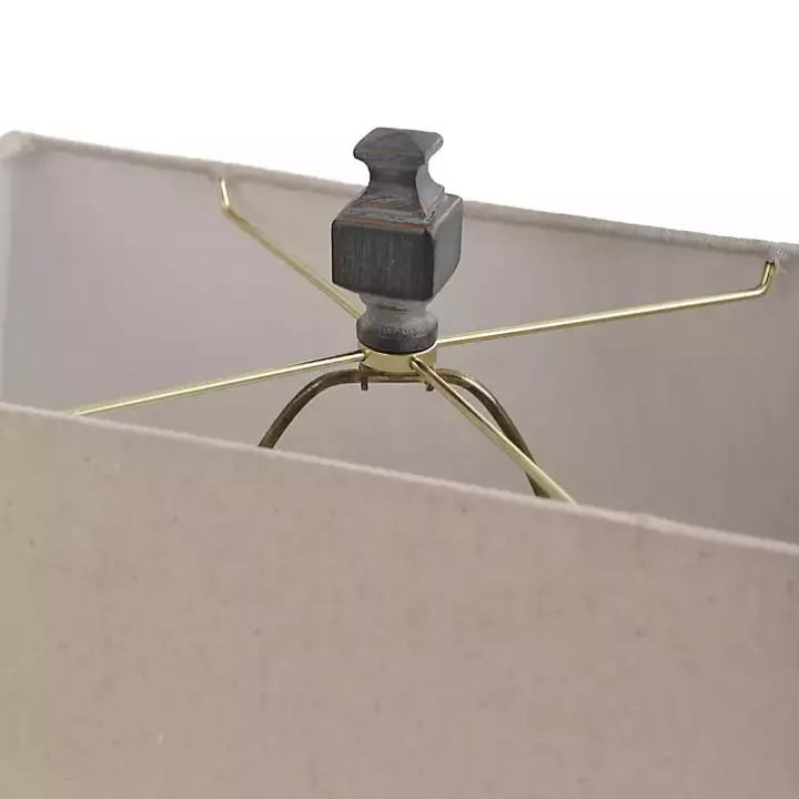 Aged Black Candlestick Base Table Lamp, 33 in.