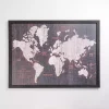 Aged World Map Framed Art Print