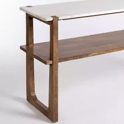Allen Wood and Marble Console Table