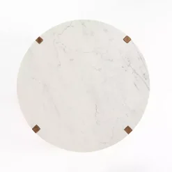 Allen Wood and Marble Round Coffee Table