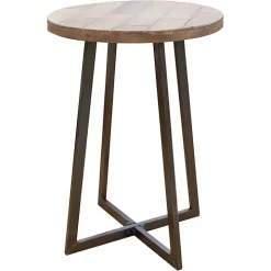 Allie Natural Wood and Metal Accent Table