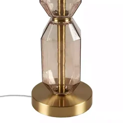 Amber Faceted Glass Table Lamp