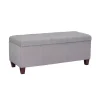 Amelia Tufted Gray Shoe Storage Ottoman Bench