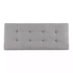 Amelia Tufted Gray Shoe Storage Ottoman Bench