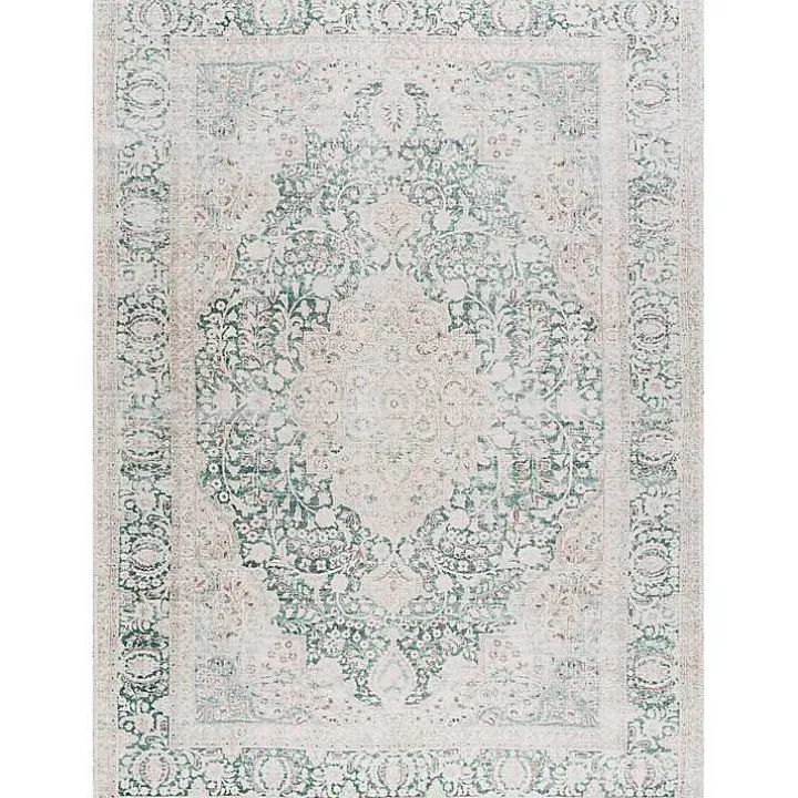 Amelie Green Traditional Washable Area Rug, 8x12