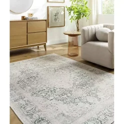Amelie Green Traditional Washable Area Rug, 7x10