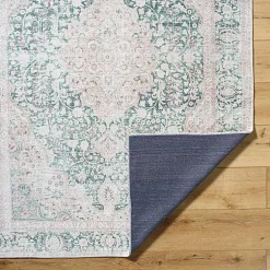 Amelie Green Traditional Washable Area Rug, 8x12