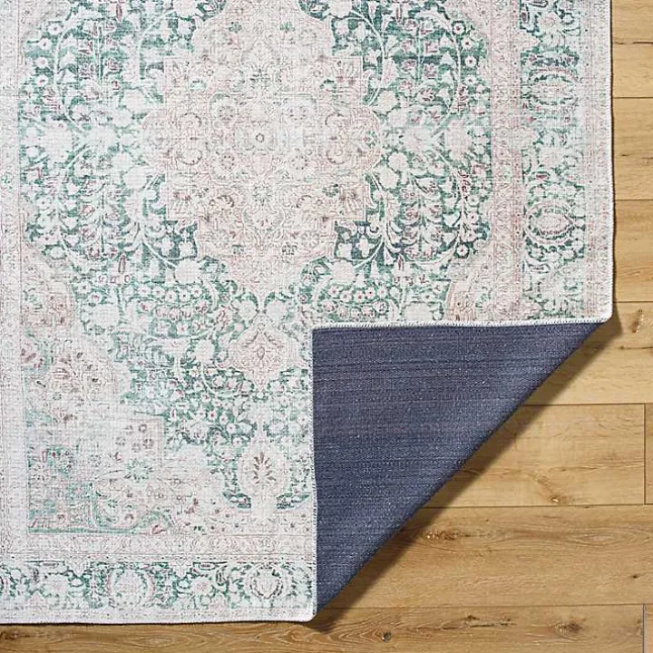 Amelie Green Traditional Washable Area Rug, 8x12