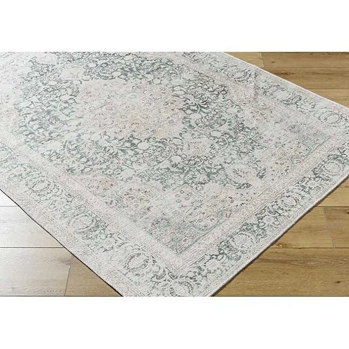Amelie Green Traditional Washable Area Rug, 8x12