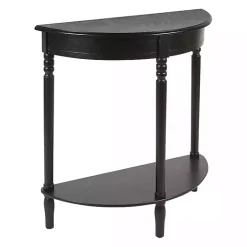 Antique Black Half Round Console Table