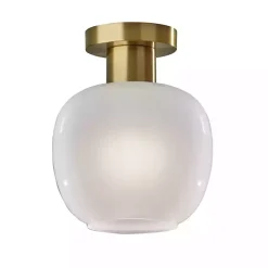 Antique Brass Magnolia Flush Mount Light