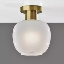 Antique Brass Magnolia Flush Mount Light