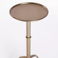 Antique Brass Metal Tripod Cocktail Table