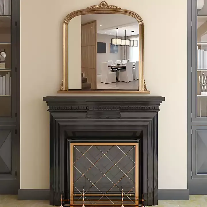 Antique Brass Ornate Filigree Mirror