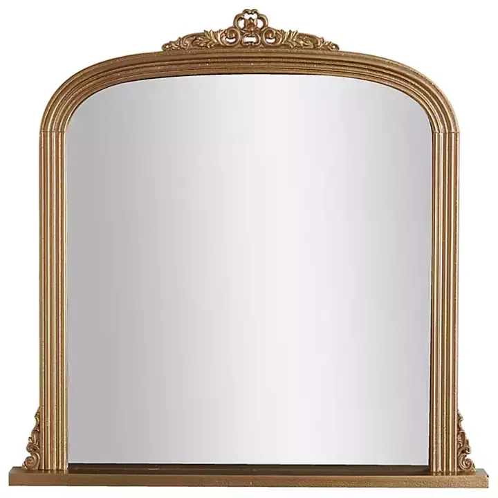 Antique Brass Ornate Filigree Mirror