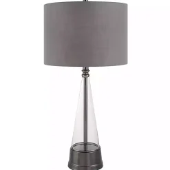 Antique Dark Nickel Cone Base Table Lamp