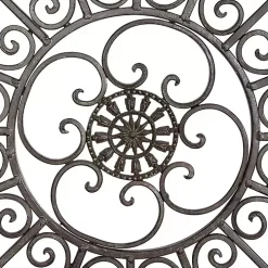 Antique Fleur-de-Lis Medallion Metal Wall Plaque