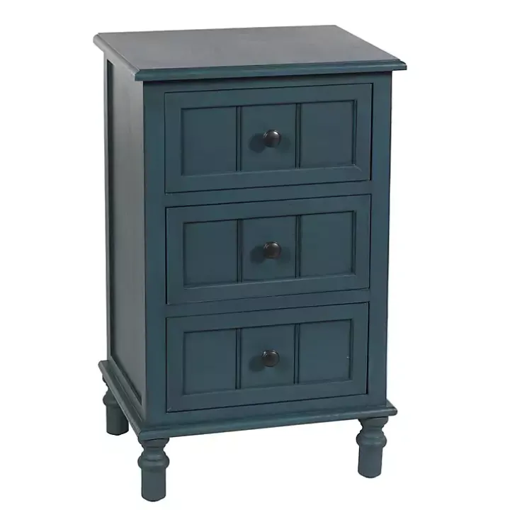 Antique Navy 3-Drawer Winnie Accent Table