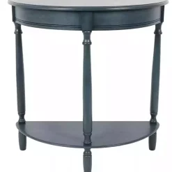 Antique Navy Half Round Console Table