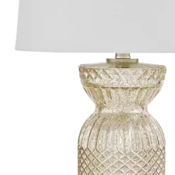 Antique Silver Textured Glass Luxuria Table Lamp
