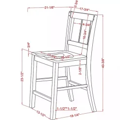 Antique White & Dark Brown 2-pc. Counter Stool Set