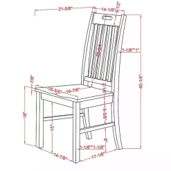 Antique White Slatted Back Dining Chairs, Set of 2