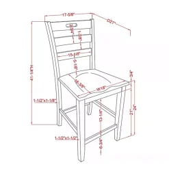 Antique White Wood Counter Stools, Set of 2
