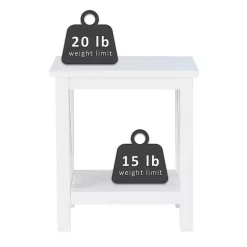 Antique White X Side Frame Accent Table