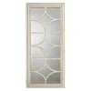 Antique Whitewashed Diamond Panel Wall Mirror