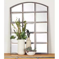 Arched Windowpane Wall Mirror