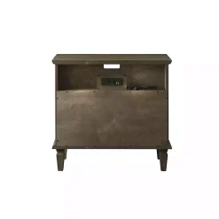 Ash Brown 2-Drawer Wood Nightstand