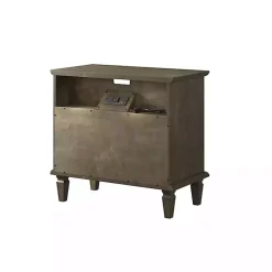 Ash Brown 2-Drawer Wood Nightstand