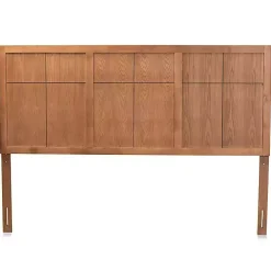 Ash Walnut Wood Panel King Headboard