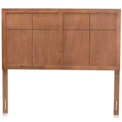 Ash Walnut Wood Panel Queen Headboard