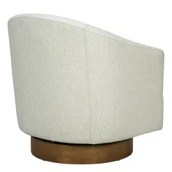 Ashton Cream Swivel Chair with Wood Base
