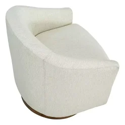 Ashton Cream Swivel Chair with Wood Base