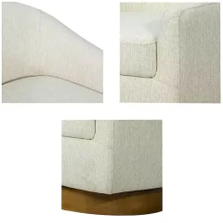 Ashton Cream Swivel Chair with Wood Base