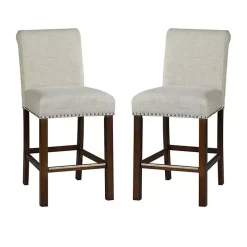 Aubrey Natural Upholstered 2-pc. Counter Stool Set