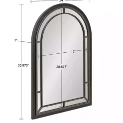 Audubon Black Wood Arch Wall Mirror, 24x36 in.