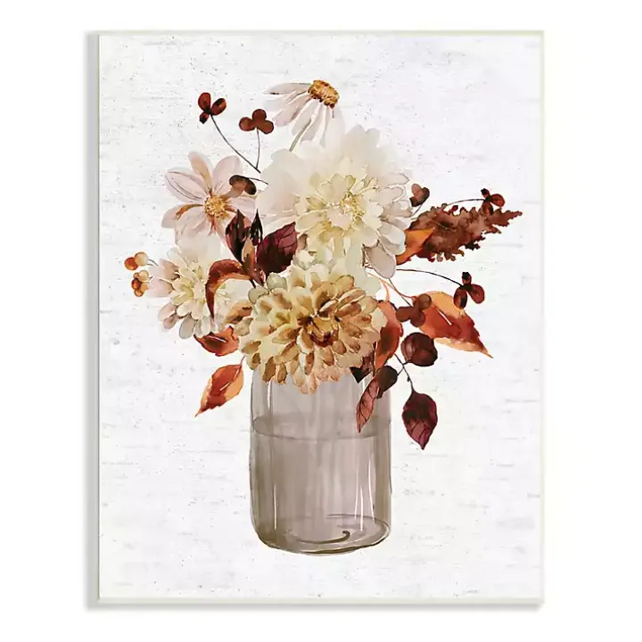 Autumn Flower Bouquet Wall Plaque