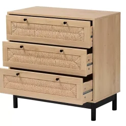 Ava Light Brown 3-Drawer Cabinet
