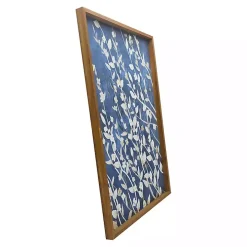 Azure Blooms Framed Canvas Art Print