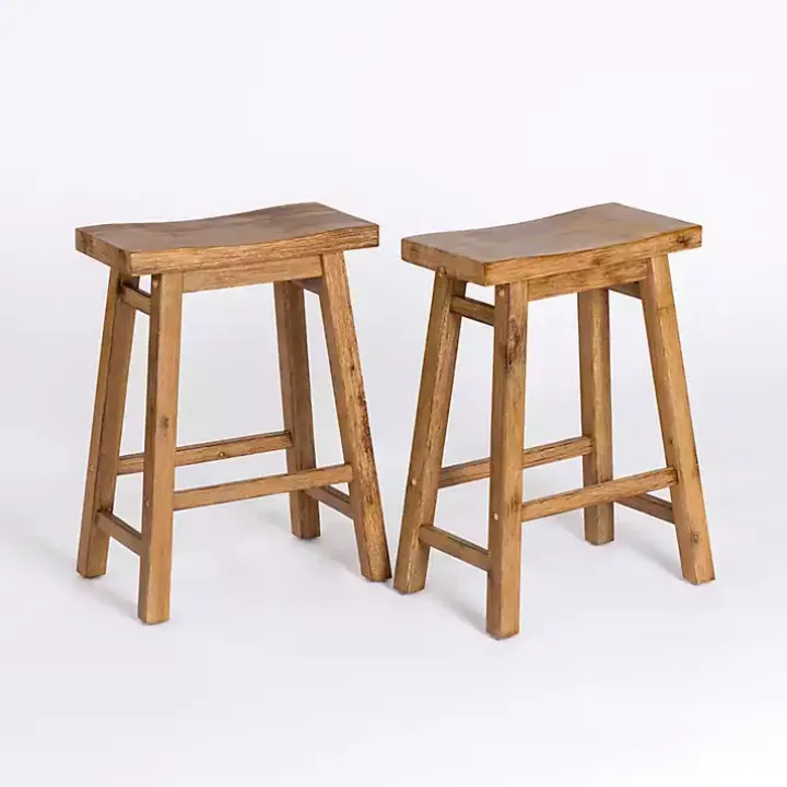 Barnwood Sonoma Saddle Counter Stools, Set of 2