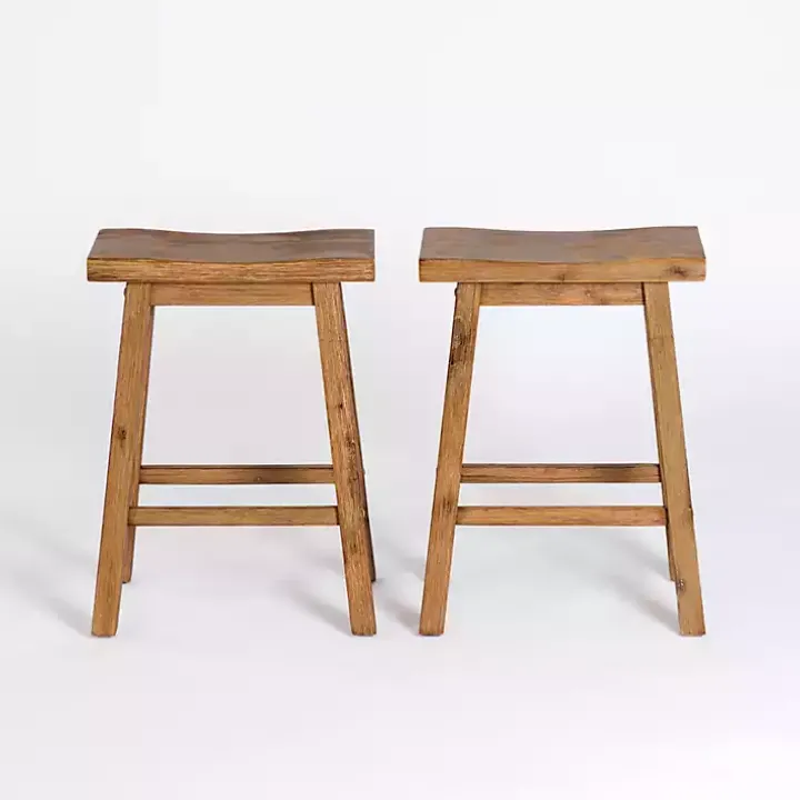 Barnwood Sonoma Saddle Counter Stools, Set of 2